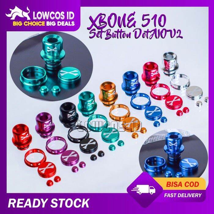 X Bone Drip Tip Button Set DotAIO V2 DripTips Tombol Firing Up Down