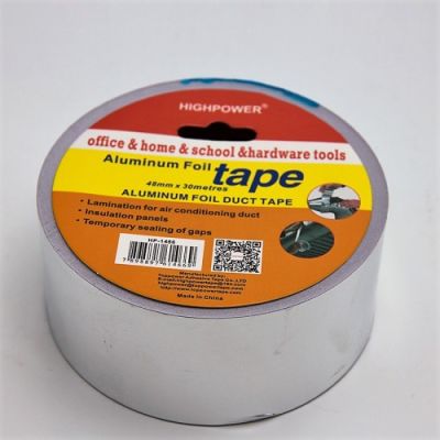 เทปอลูมิเนียมฟอยล์  Aluminium Foil Tape 48mm x 30M เทปอลูมิเนียม เทปปะหม้อ เทปปะเหล็ก เทปปะหลังคา เทปปะสังกะสี หน้ากว้าง 2 นิ้ว 48mm x 30metres 1 ม้วน