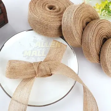 Natural Jute Ribbon, 0.5mm 40mm Wide, Hessian, Burlap, Rustic