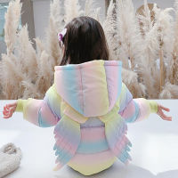 Baby girl jacket winter down jacket thick warm cotton jacket girl colorful fashion hooded jacket childrens down jacket