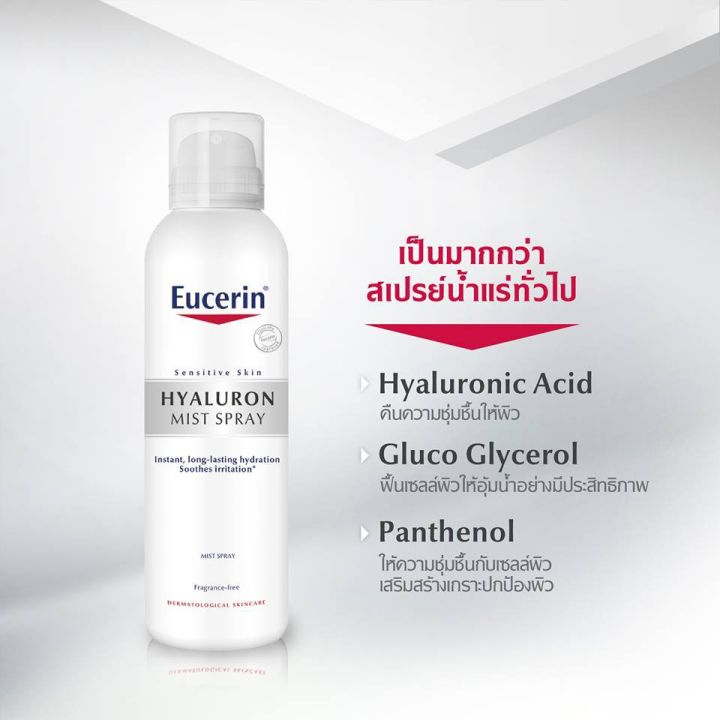 eucerin-hyaluron-mist-spray-สเปรย์ไฮยาลูรอนในรูปแบบละอองน้ำ-ผิวนุ่มชุ่มชื่น-เรียบเนียน-ดูเปล่งปลั่ง