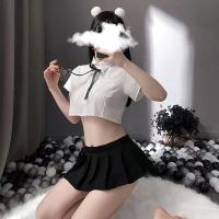 2023 Hot New Sexy Lingerie Sexy Student Uniform Role-Playing Short Skirt Temptation Small Chest Pure Soft Girl Sexy Suit