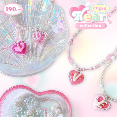 clay valentine necklace*เลือกตัวอักษรเองได้*💌 (กำไล พวงกุญแจ สร้อยลูกปัด สร้อยดินปั้น จี้ดินปั้น)