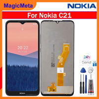 จอ LCD แบบดั้งเดิม MagicMeta สำหรับ Nokia C21ชิ้นส่วนจอสัมผัสแอลซีดีของเครื่องแปลงดิจิทัลอะไหล่สำหรับโนเกีย C21หน้าจอ TA-1356การแสดงผลหน้าจอ TA-1352พร้อมเครื่องมือฟรี