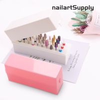 30 Holes Nail Art Drill Storage Box Grinding Polish Head Bit Holder Display Nail Drill Bits Organizer Nail Stand Manicure DPS 32