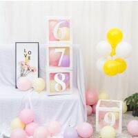 Baby Shower Decor Alphabet Name Transparent Box 1-9 Digital Balloon Box Wedding Decorss Gender Reveal Birthday Party Supplies