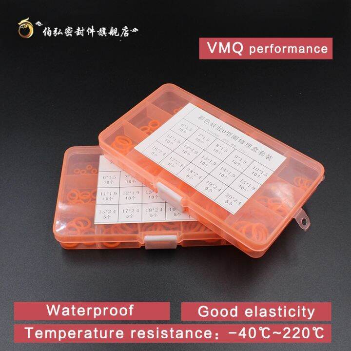 orange-silicone-rubber-125pc-o-ring-seal-cs1-5-1-9-2-4mm-vmq-gasket-waterproof-high-temperature-environmental-protection-toolbox