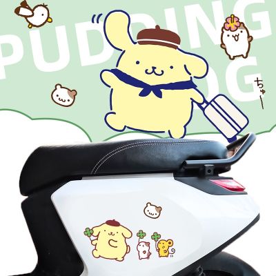 ☈ Sanrio Pudding Dog Cute Sticker Electric Car Motorcycle Decoration Scratch Waterproof Sticker