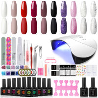 COSCELIA Nail Set UV LED Lamp Nail Gel Polish Kit Electric Nail Drill Machine Soak Off Manicure Nail Art Tools Decorations Set