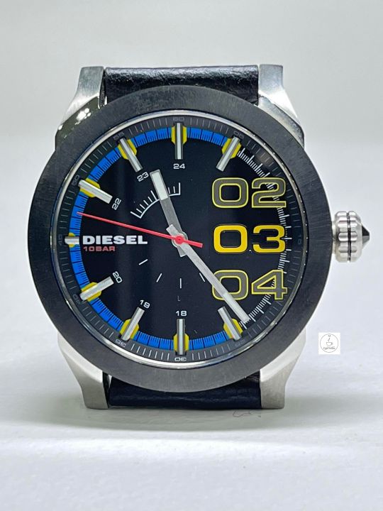 นาฬิกาข้อมือผู้ชาย-diesel-รุ่น-dz1677-ตัวเรือนสแตนเลส-สายหนังสีดำ-หน้าปัดสีดำ-รับประกันของแท้-100-เปอร์เซนต์