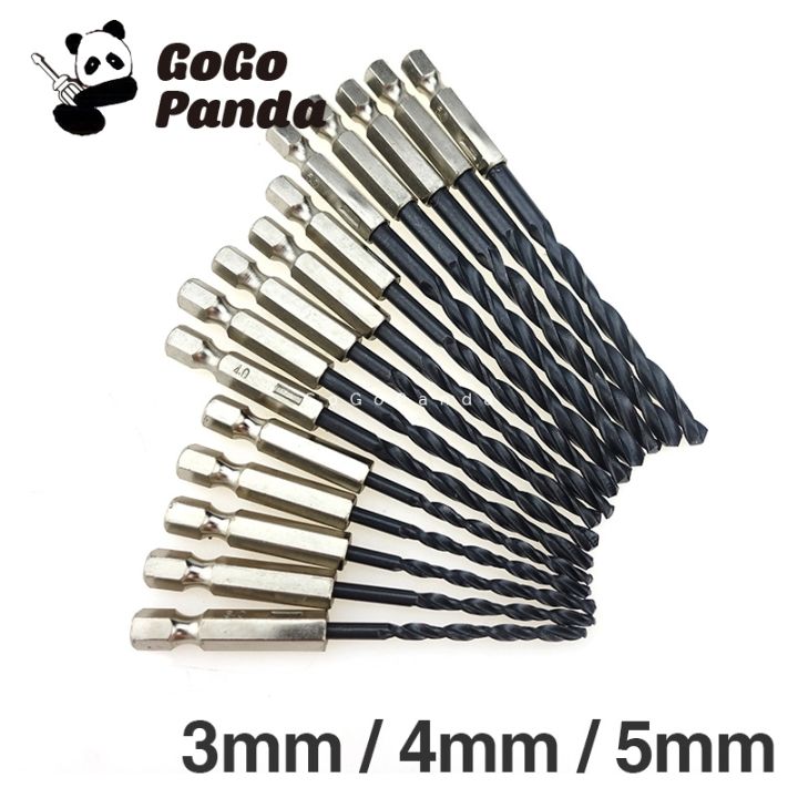 free-shipping-15pcs-black-twist-drill-3-4-5mm-wood-metal-high-speed-steel-nitriding-drill-set-1-4-6-35mm-hexagonal-handle