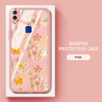 YBD【ด้วยเลนส์ฟิล์ม】เคสโทรศัพท์ Vivo Y95 Y91 Y93 โทรศัพท์กรณีซิลิโคนภาพวาดสีน้ำมันดอกไม้รูปแบบสาวสไตล์โทรศัพท์กรณี