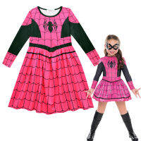 {Sweet Baby} ชุด super Spider Girl Spiderman ชุดแขนยาว 3-8y ของเล่นสำหรับเด็กผู้หญิง