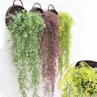 QianXing Shop 2pcs Wall Mounted Osier Rattans Plant Plastic Wicke Bracketplant Vine Fake Greenery for Home Artificial Decorative Flowers