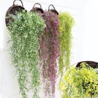 Glitter Star Shop 2pcs Wall Mounted Osier Rattans Plant Plastic Wicke Bracketplant Vine Fake Greenery for Home Artificial Decorative Flowers