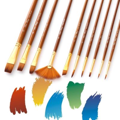 10pcs Paint Brushes Set Kit Artist Paintbrush Multiple Paint Brush Nylon Paint Tool Acrylic Aquarelle Watercolor brushes Oil Painting Drawing