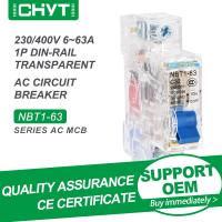 Gratis Ongkir CHYT NBT1-63 1P 2P 3P 4P ราง Din โปร่งใส AC 230/400V 63A 6kA C ประเภท C สวิตช์แอร์เบรกเกอร์ MCB ชิ้นส่วนวงจรไฟฟ้าขนาดเล็ก