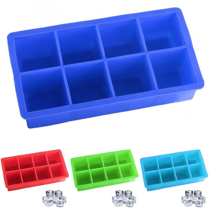 silicone-ice-mould-พิมพ์ทำน้ำแข็ง-8-ช่อง-บล๊อคน้ำแข็ง-ที่ทำน้ำแข็ง-ถาดน้ำแข็ง-แม่พิมพ์น้ำแขง-silicone-ice-cube-mold-พิมพ์น้ำแข็ง-พิมพ์ซิลิโคลน-คละสี