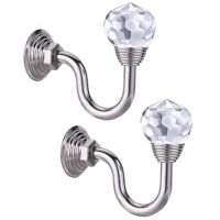 ☌✲ 1 Pair Retro Crystal Glass Curtain Holdback Wall Tie Back Hook Hanger Holder Drawer Handle Curtain Accessories Hanger