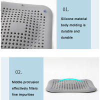 ที่กรองซิลิโคนสำหรับห้องครัวที่กรองท่อระบายน้ำแบบแบนตะแกรงป้องกันการอุดตันสำหรับอ่างอาบน้ำสำหรับห้องอาบน้ำ