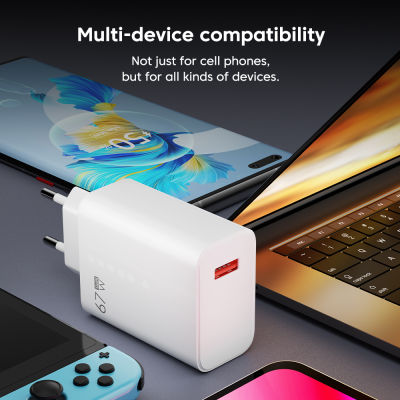 Olaf 67W USB Charger Fast Charging Adapter Quick Charge 3.0 10A USB Type C สายชาร์จศัพท์สำหรับ Samsung Xiaomi