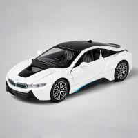 รถสองล้อแบบ I8 BMW รถลากของเล่นเก็บสะสมของขวัญสำหรับเด็กขนาด1/32