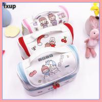 FXUP กระเป๋าเครื่องสำอางกระเป๋าใส่ดินสอถุงซักผ้า Tas Kosmetik สองชั้นอเนกประสงค์พกพาความจุมาก