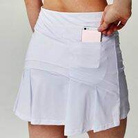 S-XXXL Women Tennis Skirts Badminton Golf Pleated Skirt High Waist Fitness Shorts with Phone Pocket Girl Athletic Sport Skorts