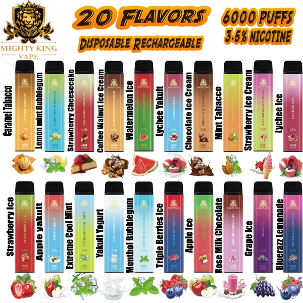 LEGIT MIGHTY KING Rechargeable Disposable PUFF PLUS 6000 Puffs