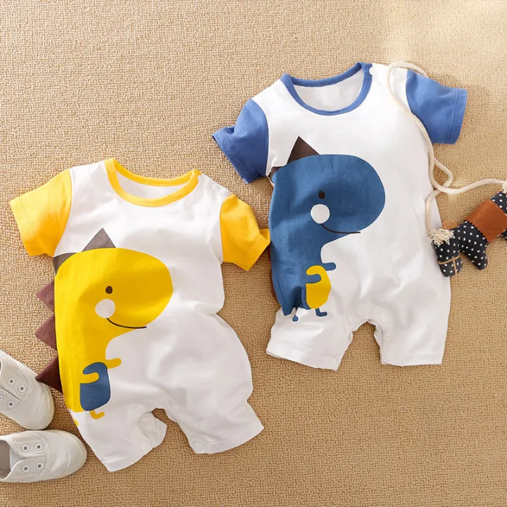 Unisex Baby Boys Girls Bodysuit Cartoon Cotton Animal Short-sleeve Infant Romper One-Pieces Jumpsuit