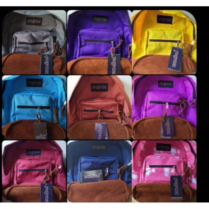 Jansport backpack/ rightpack plain with leather bottom Lazada PH