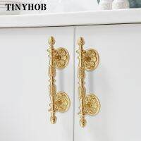 ⊙❣ H62 Solid Brass Knob Retro Golden Kitchen Cabinet Door Knobs and Handles Decor American French Drawer Pull Furniture Hardware