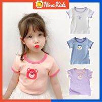 NINAKIDS Baby Girls T Shirts Summer Cotton Cartoon Baby Girls Tops  0-6 Years