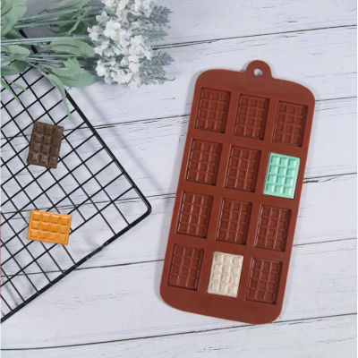 12 Cell Cavity Mini Chocolate Bar Candy Professional Silicone Mould Decor cake