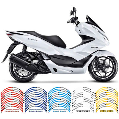 Stiker Motor สะท้อนแสงขนาด14 "13นิ้วสำหรับฮอนดาพีซีเอ็กซ์125 150 160ชุดสติกเกอร์รูปลอกไวนิลตัดขอบล้อสัญลักษณ์ Moto