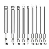 [Hot K] End ส่วนไขควงเหลี่ยมชุดเมตริก Allen Hex Bit 100Mm ยาวลูกบอลแม่เหล็ก Head Driver Bit H1.5 H2 H2.5 H3 H4 H5 H6 H8 H10