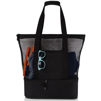Storage Bag Picnic Beach Bag Double-Layer Mesh Beach Picnic Bag Ice Bag Insulation Bag