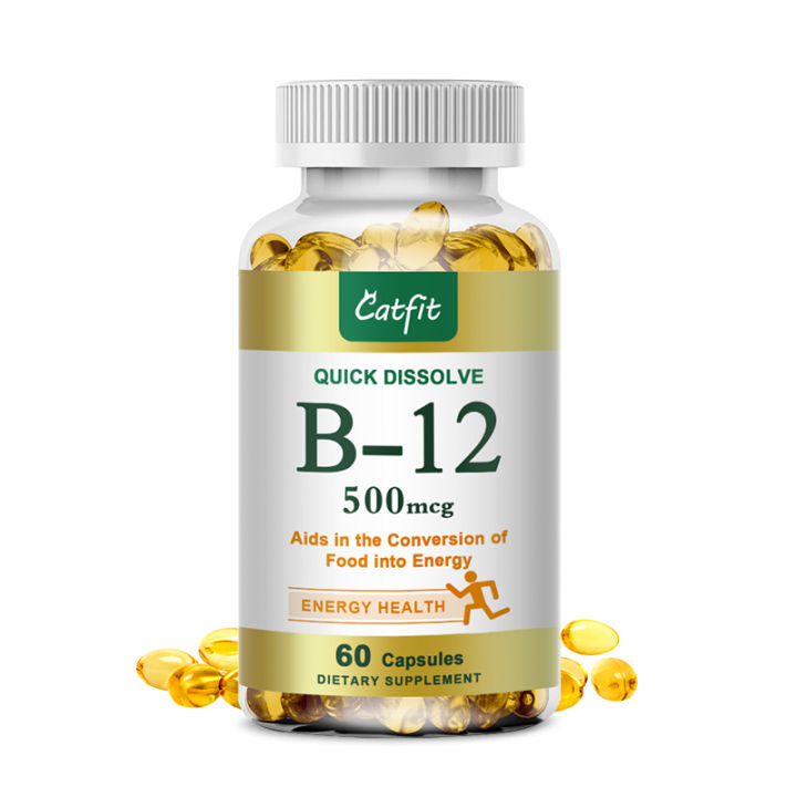 Catfit Vitamin B12 Capsules 500mcg Supports Energy Metabolism Nervous ...