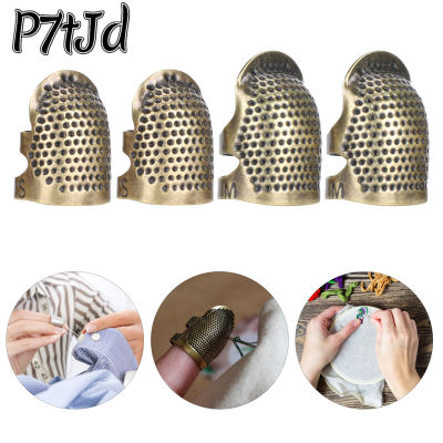 [P7tJd] 4ชิ้นจักรเย็บผ้าทองเหลืองปลายนิ้วปลอกป้องกันปลายนิ้วกันลื่นปรับได้สำหรับนิ้วชี้นิ้วหัวแม่มือนิ้ว (015 ( M S ) )