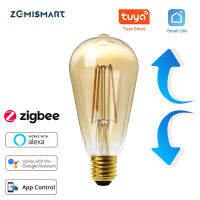 Zemismart Tuya ZigBee 3.0เอดิสันหลอดไฟ ST64 E27 LED สมาร์ทชีวิตหรี่หลอดไฟ220 240โวลต์ A lexa บ้าน การควบคุมเสียง