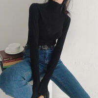 Gagarich T-Shirt 2021 Autumn Korean Chic Niche Temperament High Neck Simple Versatile Skin-Friendly Comfortable Bottoming Top