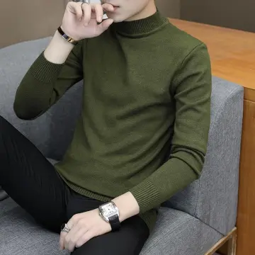 knitted turtle neck long sleeve for men's