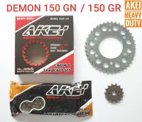 ชุดโซ่สเตอร์ AKEI อย่างดี!!! สำหรับ DEMON 150GN/GR โซ่ข้อหนา 428H จำนวน 1 ชุด #DEMON 150 GN/GR