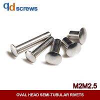 304 M2m2.5เหล็กรูปไข่หัว Semi-Tubular Rivets แบนรอบหัว Semi-Hollow Rivet Gb873