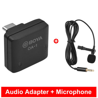 BOYA BY-OA1 Mini Audio Adapter with 3.5mm TRS Microphone Port Type-C Charging Port Replacement for DJI OSMO Action