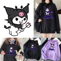 mjfds เสื้อกันหนาว มีฮู้ด พิมพ์ลายการ์ตูน Kawaii Kuromi Grunge Gothic Punk ทรงหลวม สไตล์ฮาราจูกุ