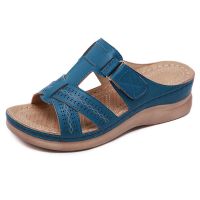 ❁¤♀ New Summer Women Wedge Sandals Premium Orthopedic Open Toe Sandals Vintage Anti slip Leather Casual Female Platform Retro Shoes