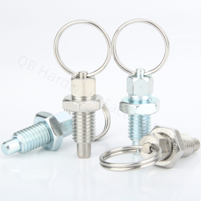 ขายร้อน Handle Retractable Non Lock-Out Pull Spring Plunger With Lift Ring Index Bolts Pins