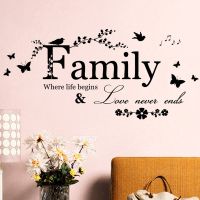 Family Love Never Ends Quote Vinyl Wall Sticker Wall Decals Lettering Art Words Stickers Home Decor Wedding Decoration Poster Wall Stickers Decals