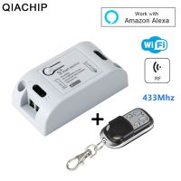 QIACHIP RF + โมดูลอุปกรณ์รับสัญญาณบ้านสมาร์ท Wifi ไร้สาย433 Mhz110v 220V สวิตช์ไฟควบคุมอัจฉริยะแอป Tuya แอป